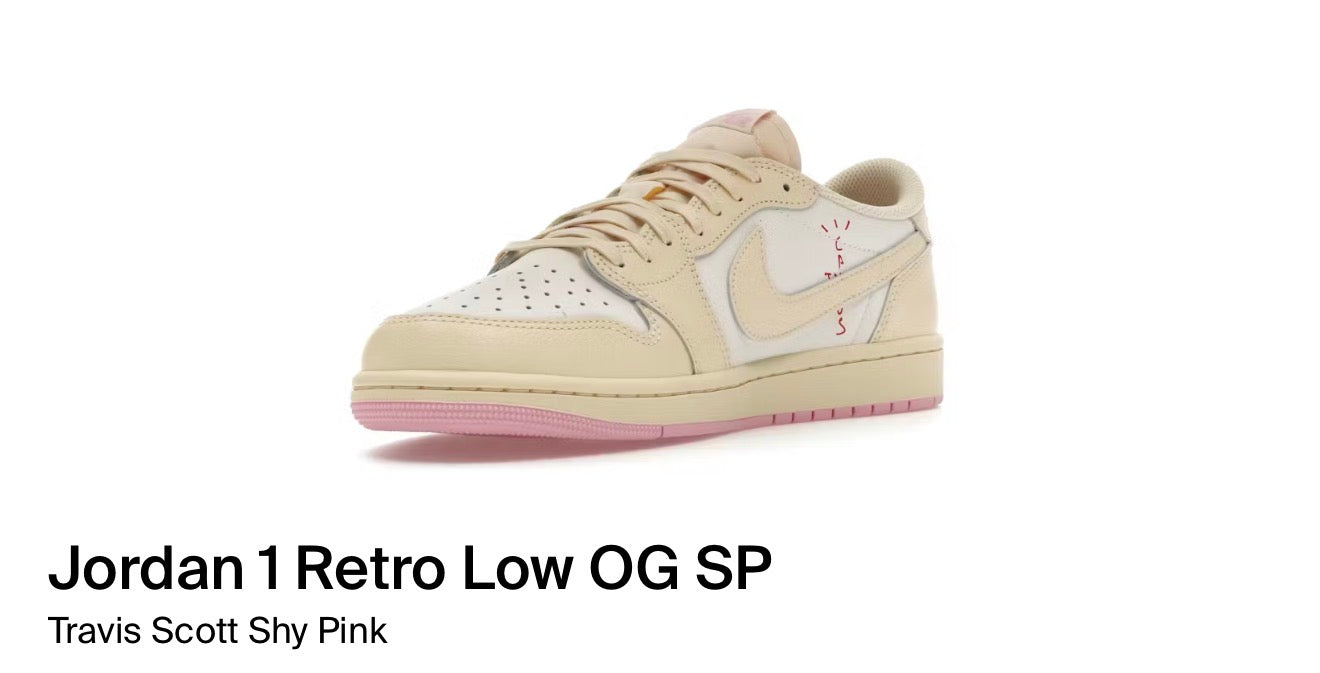 Jordan 1 Retro Low OG SP Travis Scott Shy Pink
